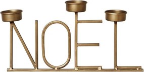 Suport pentru 3 lumanari, din metal, Noel
