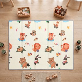 AIYAPLAY Covoraș de joacă pentru copii 200x150x1,5 cm, tematică pădure, pliabil, reversibil, din XPE, 0-3 ani, multicolor | Aosom Romania