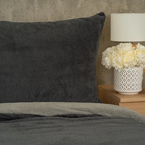 Lenjerie de pat din blăniță 4Home Teddy gri,140 x 200 cm, 70 x 90 cm