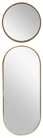 Set 2 Oglinzi Decorative de Perete, Naimeed D4603G, Auriu, 102x3x31cm