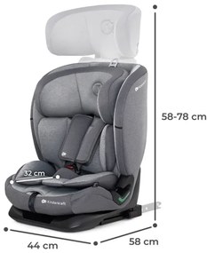 Scaun auto KINDERKRAFT ONETO 3 i-Size (76-150 cm) + Isofix Cool grey