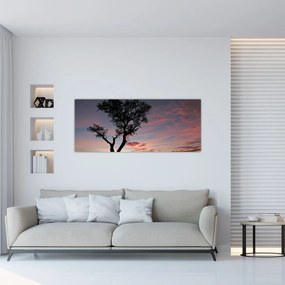 Tablou - Copac și nuanțe roșiatice (120x50 cm)
