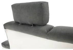 Colţar mic, piele ecologică alb/material textil gri, model stânga, SANTIAGO