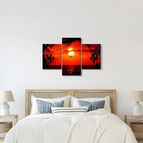 Tablou - apus de soare cu avion (90x60 cm)