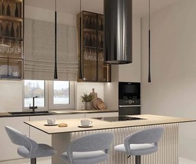 Pendul LED stil minimalist modern Slim negru/alama