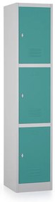Dulap metalic - 3 cutii, 38 x 45 x 185 cm, blocare, verde - ral 6033