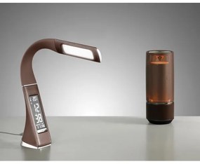 Lampă LED de masă dimabilă cu afișaj PELLE LED/7W/230V maro Brilagi