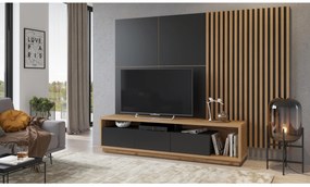 Mobilier living Celcey Typ 10 (Stejar wotan + Negru). 1108325
