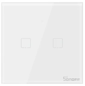 Intrerupator dublu cu touch Sonoff T1EU2C, Wi-Fi + RF, Control de pe telefonul mobil