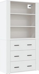 vidaXL Dulap înalt, alb, lemn prelucrat