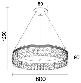 Lustră LED cu cristale, dimabilă, pe cablu THALIA LED/55W/230V 3000-6000K + telecomandă