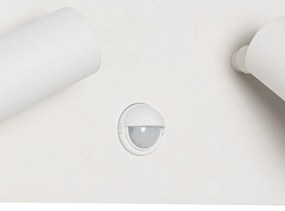 Lampă de perete exterioară albă cu LED inclusă, senzor de mișcare cu 2 lumini - Simon