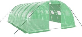 vidaXL Seră cu cadru din oțel, verde, 24 m², 6x4x2 m