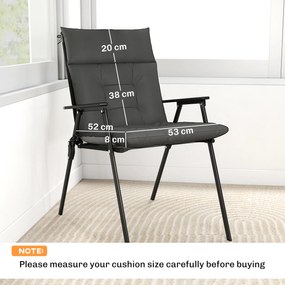 Outsunny Set de 4 perne pentru scaune de grădină impermeabile și antiderapante cu spătar și curele 112x53 cm Gri Închis | Aosom Romania