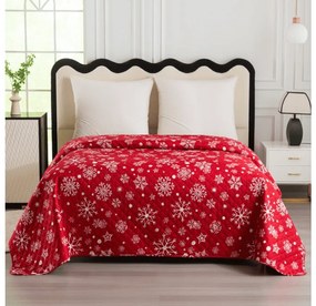 Cuvertura de pat cu model SNOWFALL, rosu Dimensiune: 220 x 240 cm