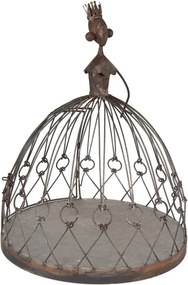 Suport pentru ghiveci, maro, din metal, aspect vintage, Princessea