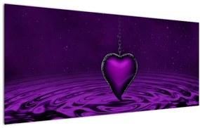 Tablou ci inima violetă (120x50 cm)
