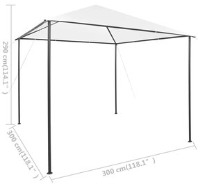 Pavilion, alb, 3 x 3 x 2,9 m, 180 g m   Alb, 3 x 3 m
