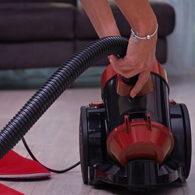 La mâna a doua: Aspirator fara sac Rosberg R51001B, 800W, HEPA, Ciclon, 2 L, Accesorii, Rosu