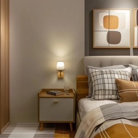 Lampă de perete Brilagi NUBILA WOOD 1xE27/25W/230V stejar/gri