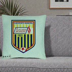 Perna Personalizata CSM Flacara Moreni 1922 Fotbal, 40x40 cm, Verde Menta, Husa Detasabila, Perna Inclusa, BEKZ®