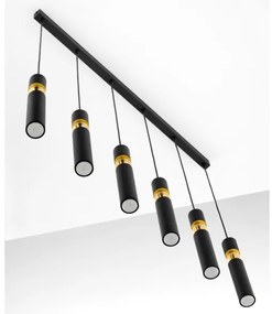 Lustră pe cablu Jupiter 2005 ALAS 6xGU10/10W/230V negru/auriu