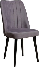 Set 2 scaune POLO, gri/negru, stofa catifelata/metal, 46x45x92 cm