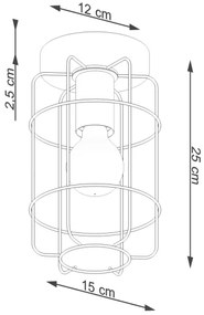 Plafonieră Sollux SL.1262 GOTTO 1xE27/15W/230V negru
