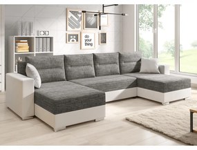 Colţar reversibil, alb/gri maroniu, ESSEN