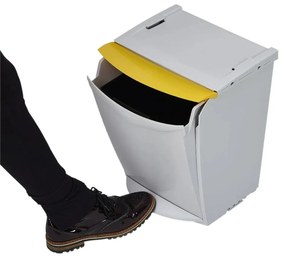 Coș de gunoi Denox Ekosystem pentru deșeurisortate 25 l, galben - plastic
