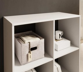 Bibliotecă, 80x80 cm, Lenti, ADRK Furniture (Culoare: Gri)