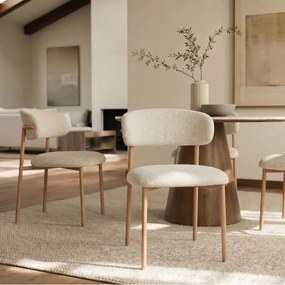 Set de 2 scaune BELLANO, material texturat bej