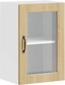 vidaXL Dulap de bucătărie cu ușă de sticlă din stejar Sonoma „Porto”.