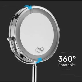 Oglindă LED cosmetică LED/3W/6V IP44