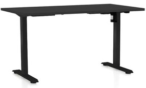 Masa inaltime reglabila OfficeTech A, 140 x 80 cm, bază neagră, negru