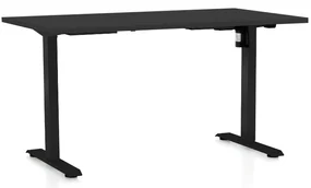 Masa inaltime reglabila OfficeTech A, 140 x 80 cm, bază neagră, negru