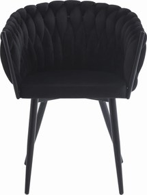 Černé jídelní křeslo ORION VELVET s černými nohami