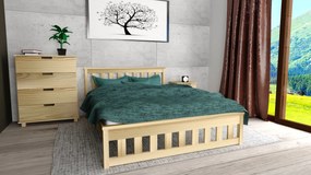 Pat MAICA 120 x 200 cm, pin Saltele: Cu saltele Coco Maxi 20 cm, Somiera pat: Cu lamele drepte