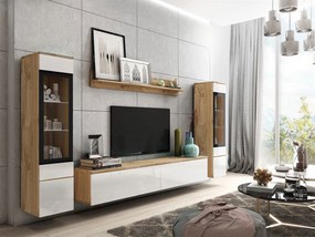 Mobilier living Selwyn II (wotan + Alb lucios ) (fără iluminat). 1054047