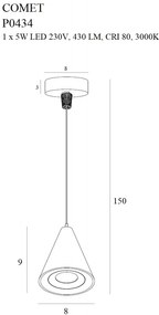 Pendul LED design modern COMET P0434 MX