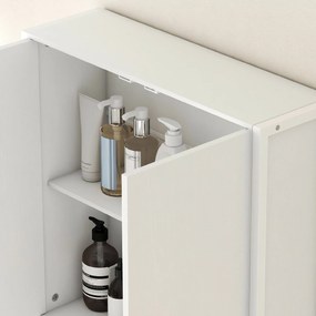 Mobilier HOMCOM pentru Baie Deasupra WC-ului cu Dulap și Raft Deschis, Mobilier Salvaspazio cu Picioare din Metal pentru Baie și Spălătorie, 64x20x180 cm, Alb | Aosom Romania