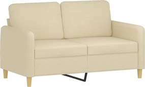 vidaXL Canapea cu 2 locuri, crem, 120 cm, material textil