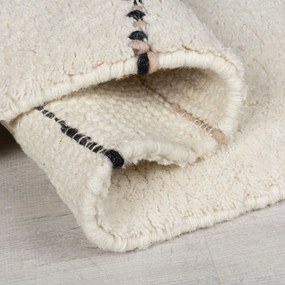 Covor crem țesut manual din lână 120x170 cm Dottie Linear – Flair Rugs
