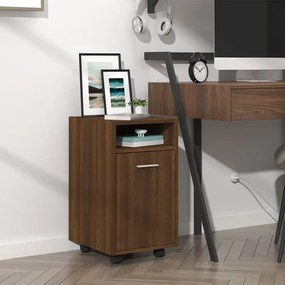 vidaXL Dulap lateral cu roți stejar maro 33x38x60 cm lemn prelucrat