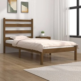 3103636 vidaXL Cadru de pat, maro miere, 90x200 cm, lemn masiv de pin