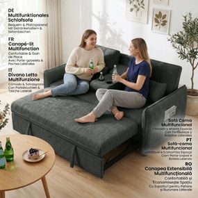 HOMCOM Canapea mică extensibilă cu saltea integrată | Aosom Romania