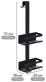 Raft pentru baie negru de agățat din oțel inoxidabil Bribano – Wenko