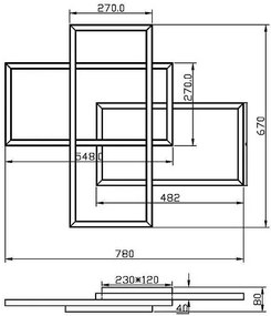 Lustra LED aplicata design modern Rida neagra