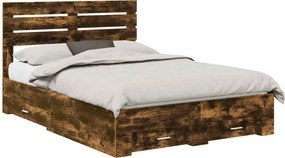 vidaXL Cadru de pat cu sertar cu headboard cu depozitare Lemn compozit