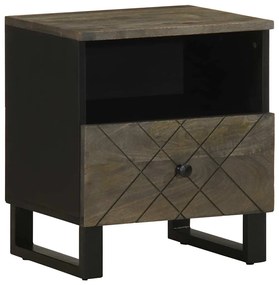 vidaXL Noptieră, negru, 40x33x46 cm, lemn masiv de mango